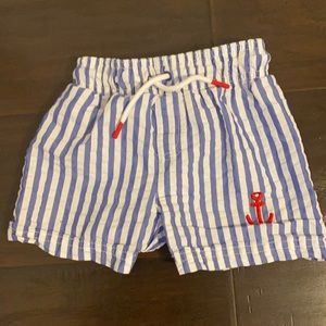 Cat & Jack Boys Seersucker Anchor Swim Trunk 18m